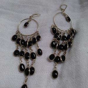 SOLD Sterling Silver Black Onyx Earrings
